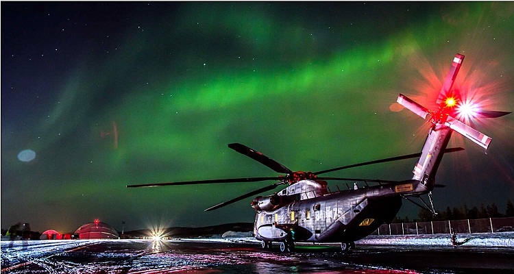 طائرات الهليكوبتر CH-53GA - هنا في فنلندا ليلاً - تتلقى ترقيات IFF والمساعدة في الهبوط